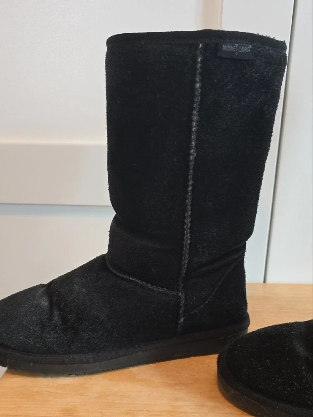 Minnetonka Black Plush-Lined Tall Winter Boots